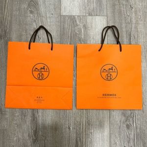 2 Hermes shopping bags